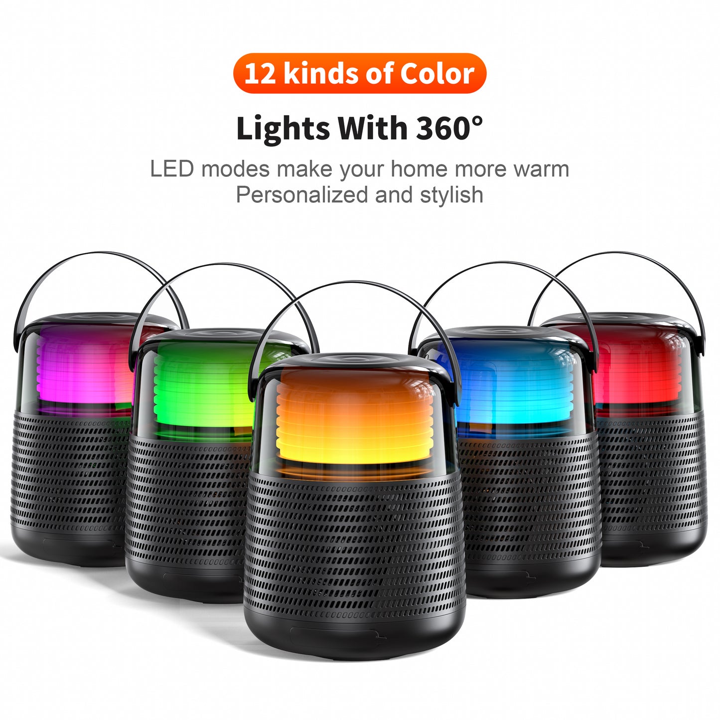 QERE  Bluetooth-Lautsprecher 12 Arten Farblichter Nachtlicht Lampen