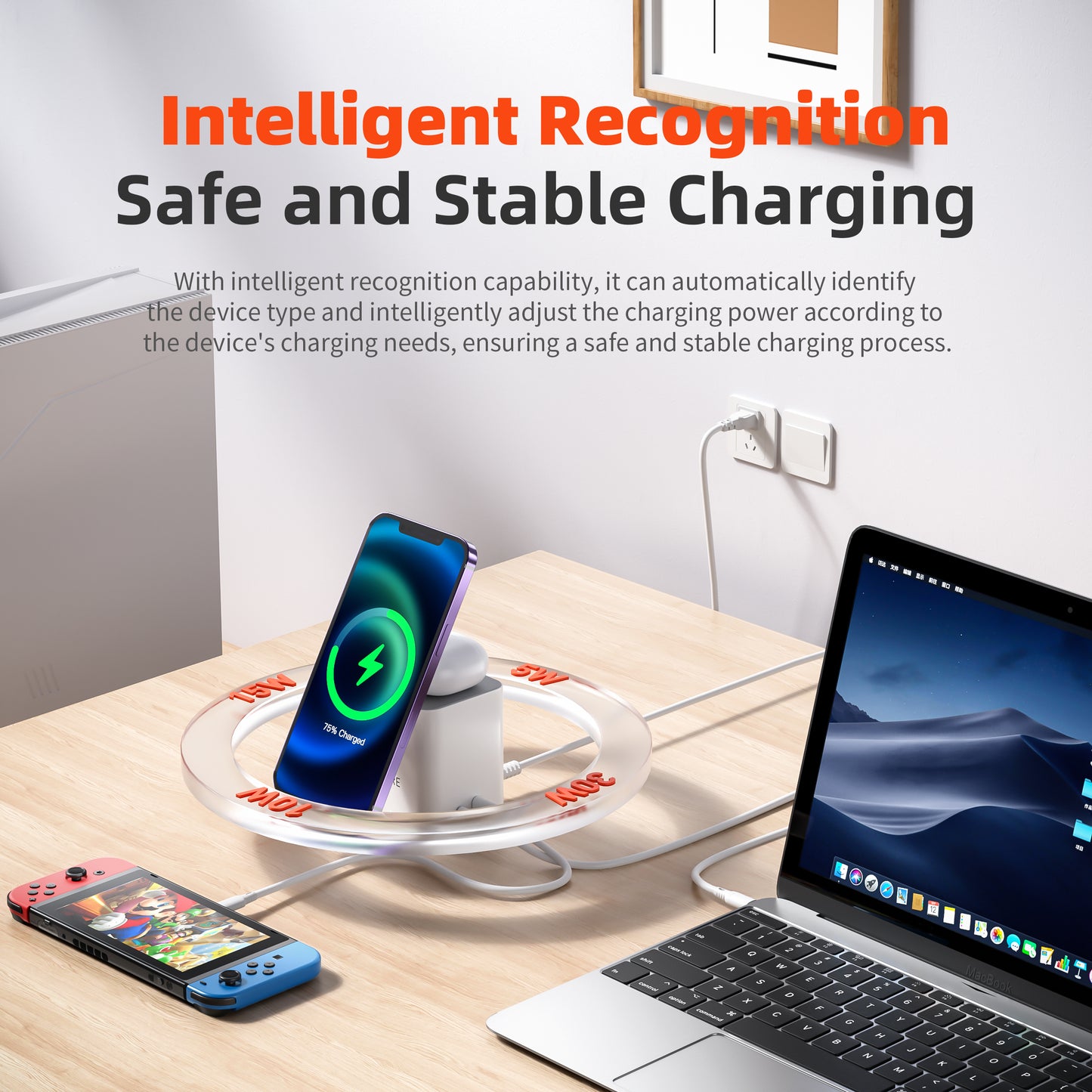 QERE Handy Magnetische Kabellose Ladestation GaN Chip 4-in-1 Charger